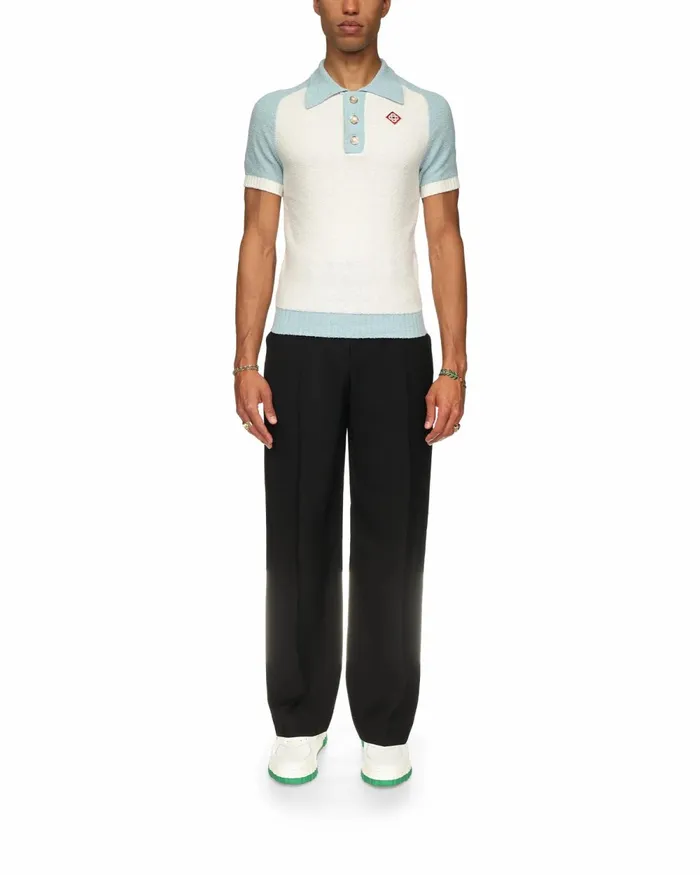 Casablanca Paris Knitwear Raglan Boucle Polo Shirt 8211 Men