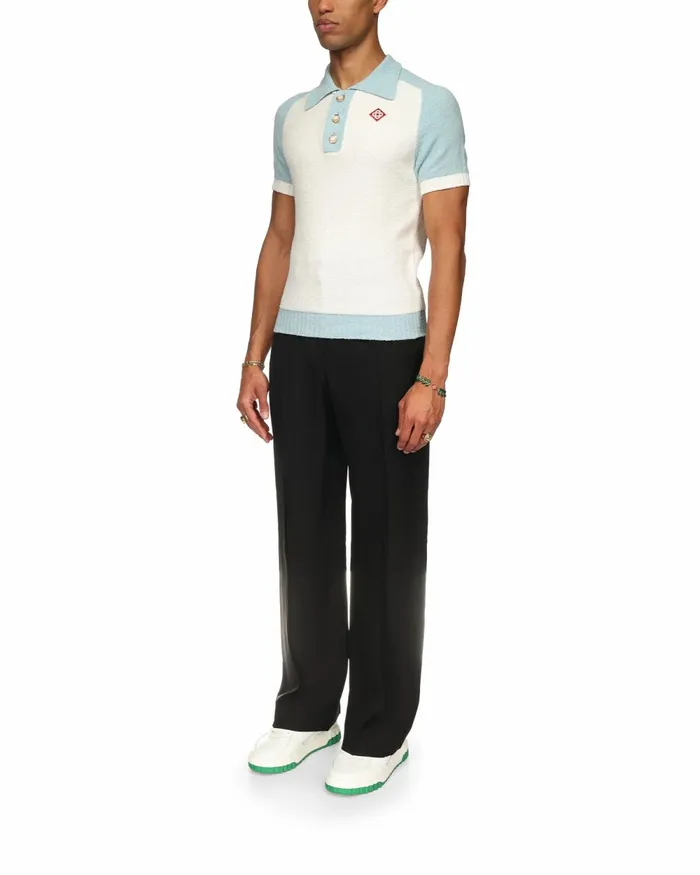 Casablanca Paris Knitwear Raglan Boucle Polo Shirt 8211 Men