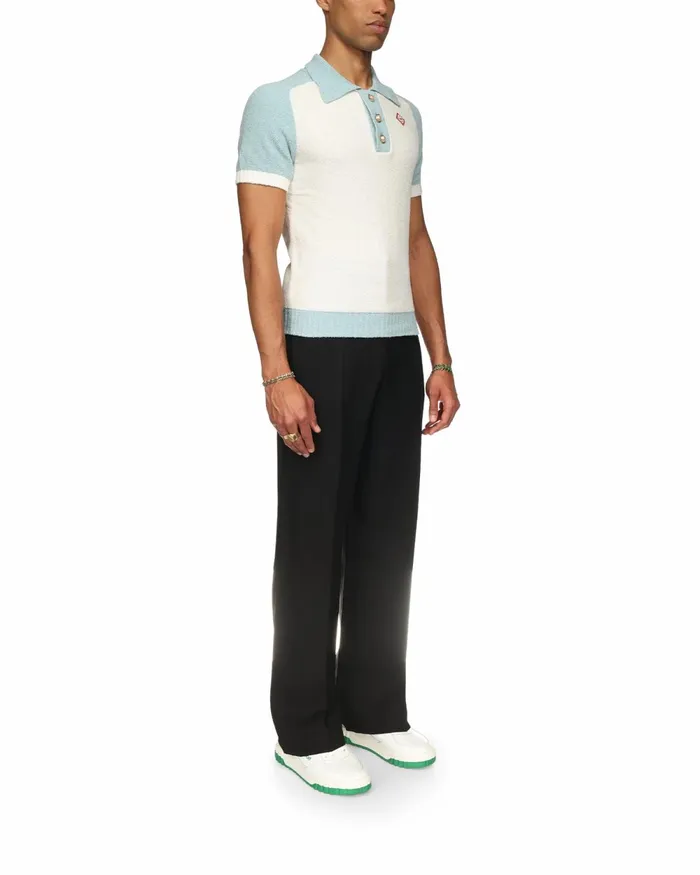 Casablanca Paris Knitwear Raglan Boucle Polo Shirt 8211 Men
