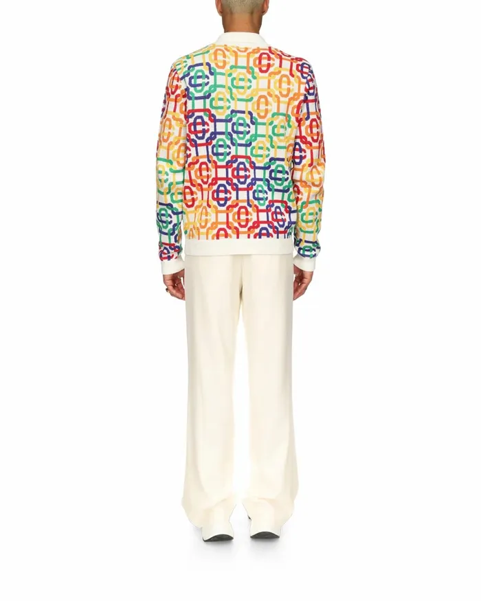 Casablanca Paris Knitwear Rainbow Monogram Zip Up Jumper 8211 Men Casablanca Paris Knitwear Rainbow Monogram Zip Up Jumper 8211 Men