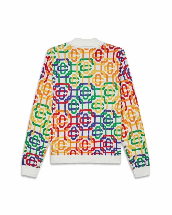 Casablanca Paris Knitwear Rainbow Monogram Zip Up Jumper 8211 Men Casablanca Paris Knitwear Rainbow Monogram Zip Up Jumper 8211 Men