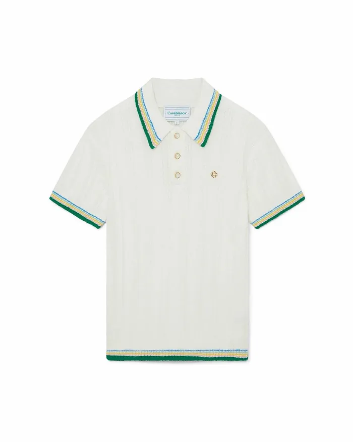 Casablanca Paris Knitwear Rib Boucle Polo Shirt 8211 Men