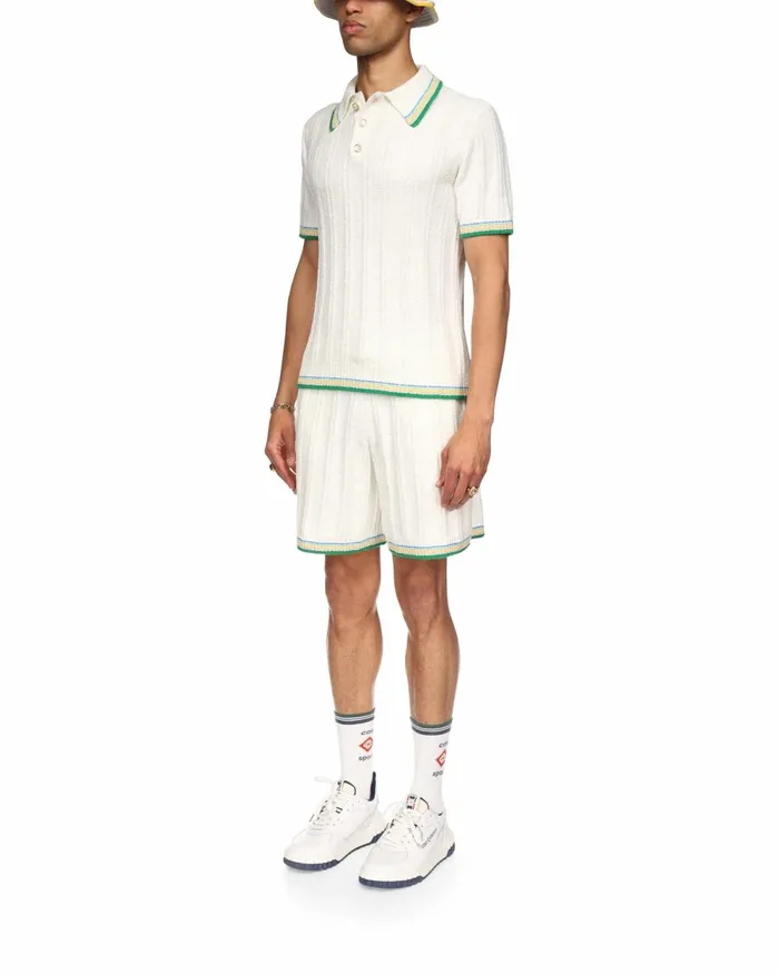 Casablanca Paris Knitwear Rib Boucle Polo Shirt 8211 Men