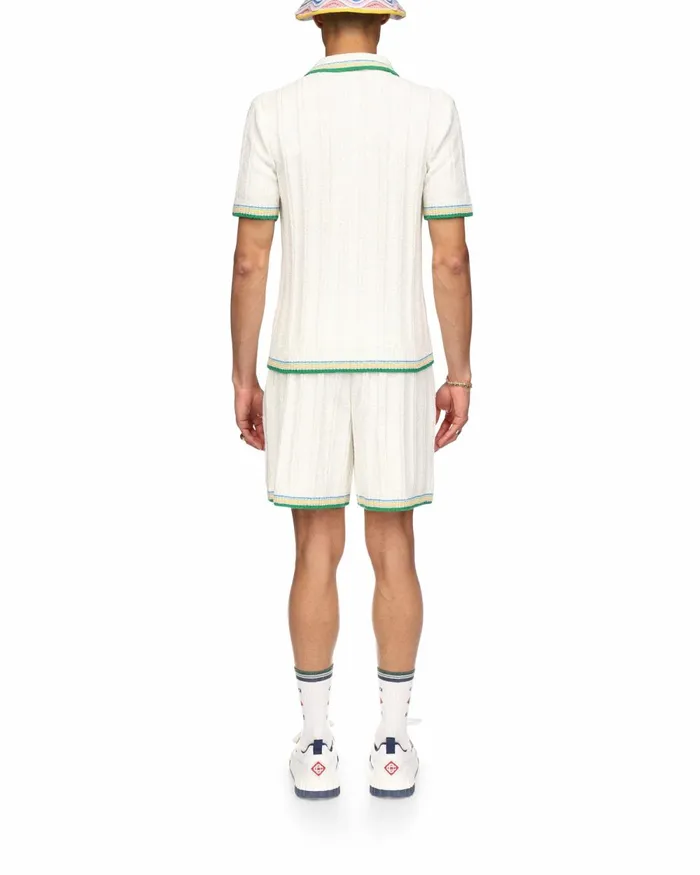 Casablanca Paris Knitwear Rib Boucle Polo Shirt 8211 Men