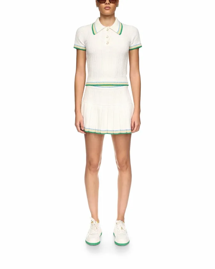 Casablanca Paris Knitwear Rib Boucle Polo Shirt 8211 Women