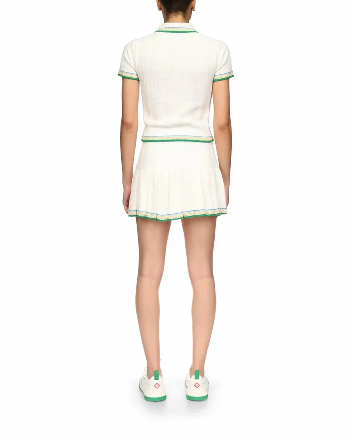 Casablanca Paris Knitwear Rib Boucle Polo Shirt 8211 Women