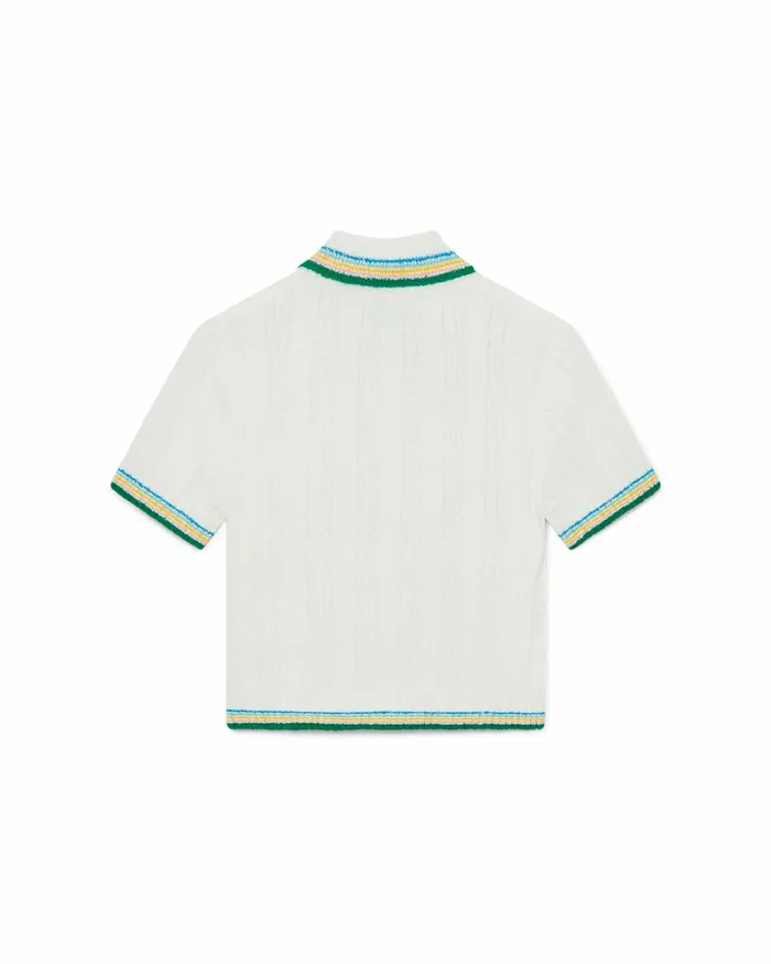Casablanca Paris Knitwear Rib Boucle Polo Shirt 8211 Women