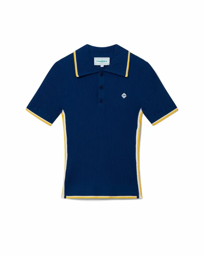 Casablanca Paris Knitwear Rib Polo Shirt 8211 Men