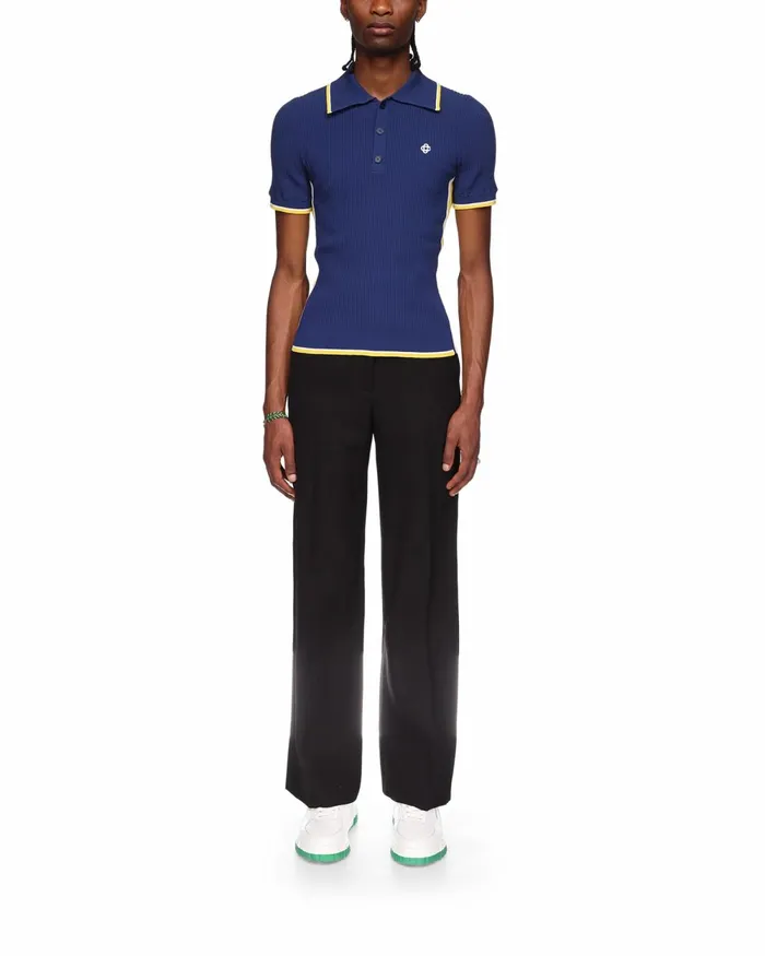Casablanca Paris Knitwear Rib Polo Shirt 8211 Men Casablanca Paris Knitwear Rib Polo Shirt 8211 Men