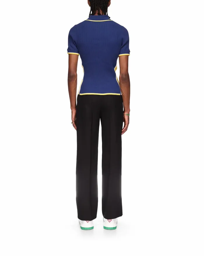 Casablanca Paris Knitwear Rib Polo Shirt 8211 Men Casablanca Paris Knitwear Rib Polo Shirt 8211 Men