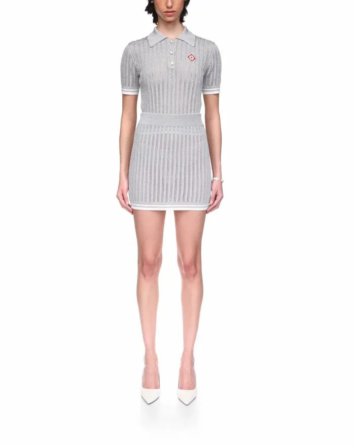 Casablanca Paris Knitwear Silver Knit Skirt 8211 Women