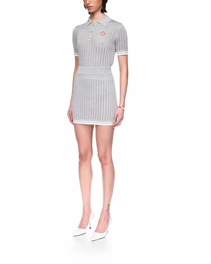 Casablanca Paris Knitwear Silver Knit Skirt 8211 Women