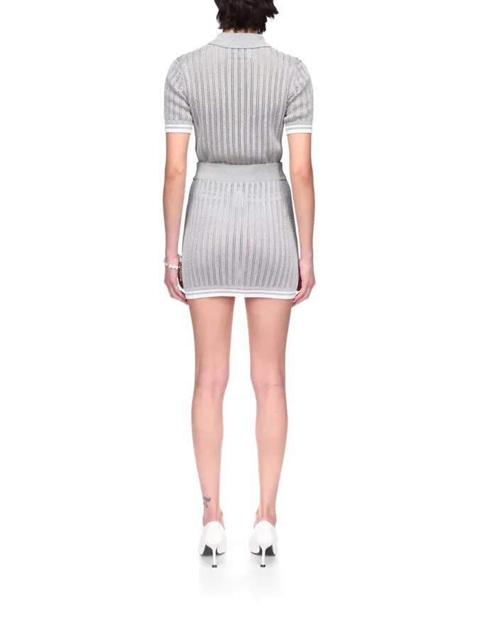 Casablanca Paris Knitwear Silver Knit Skirt 8211 Women