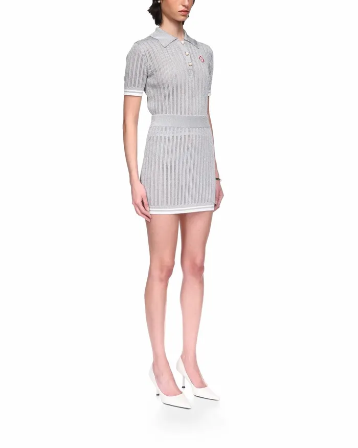 Casablanca Paris Knitwear Silver Knit Skirt 8211 Women
