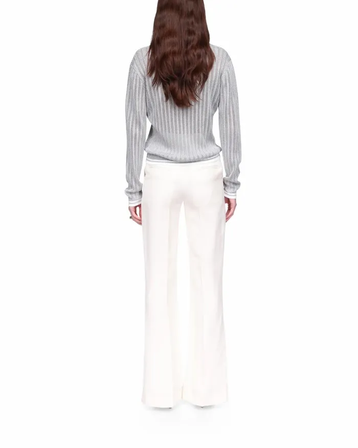 Casablanca Paris Knitwear Silver Long Sleeve Polo Shirt 8211 Women