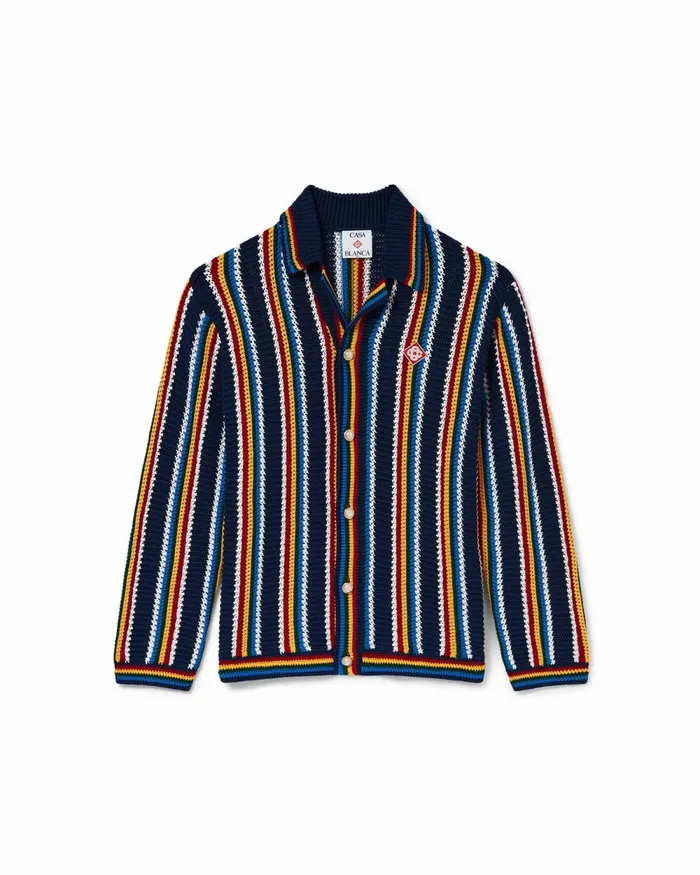 Casablanca Paris Knitwear Stripe Crochet Shirt 8211 Men