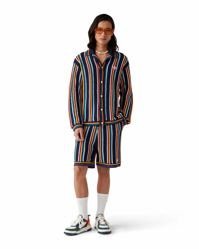 Casablanca Paris Knitwear Stripe Crochet Shirt 8211 Men