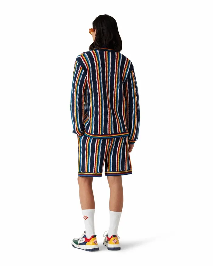 Casablanca Paris Knitwear Stripe Crochet Shirt 8211 Men