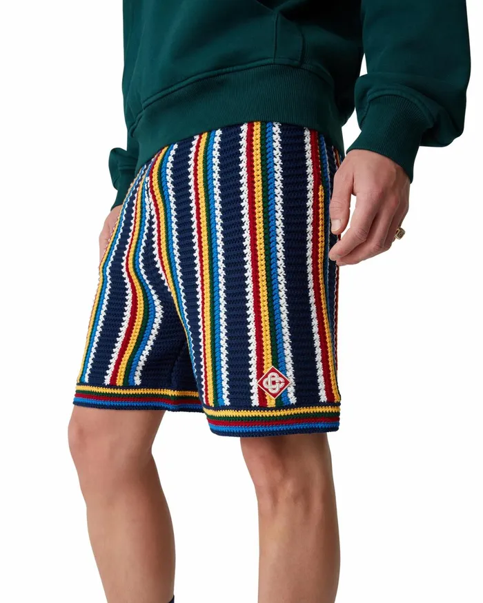 Casablanca Paris Knitwear Stripe Crochet Shorts 8211 Men