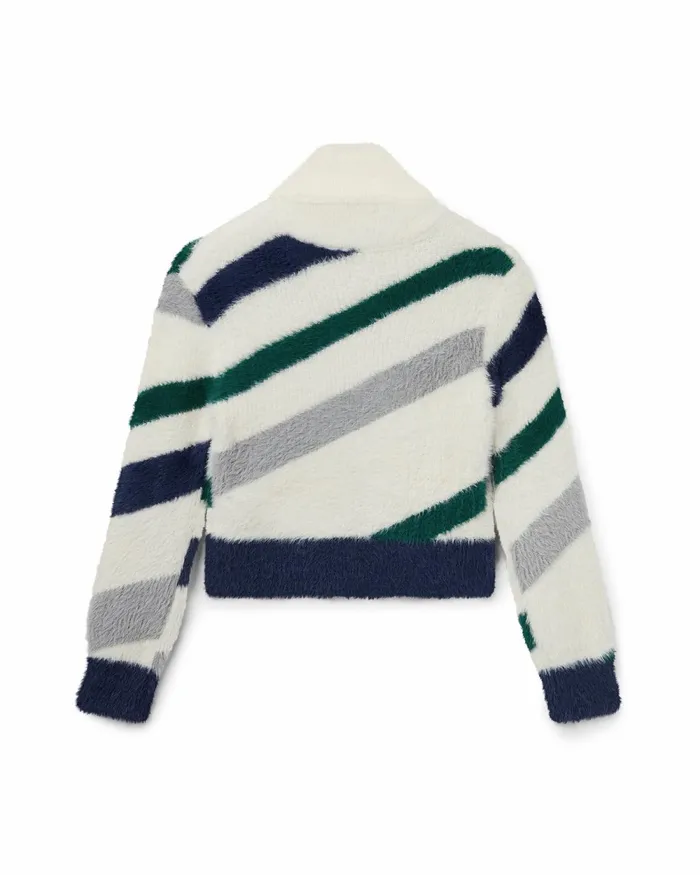 Casablanca Paris Knitwear Striped Fluffy Zip Up Jumper 8211 Women