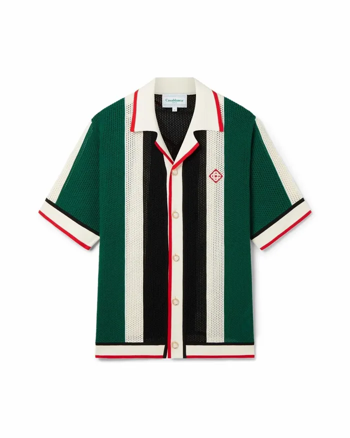Casablanca Paris Knitwear Striped Mesh Shirt 8211 Men