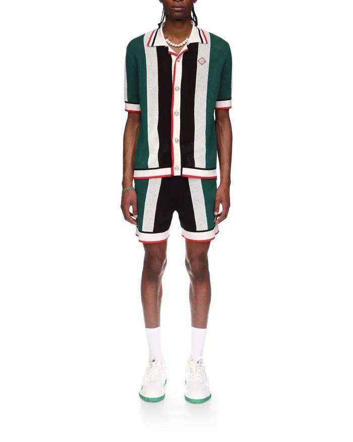 Casablanca Paris Knitwear Striped Mesh Shirt 8211 Men Casablanca Paris Knitwear Striped Mesh Shirt 8211 Men
