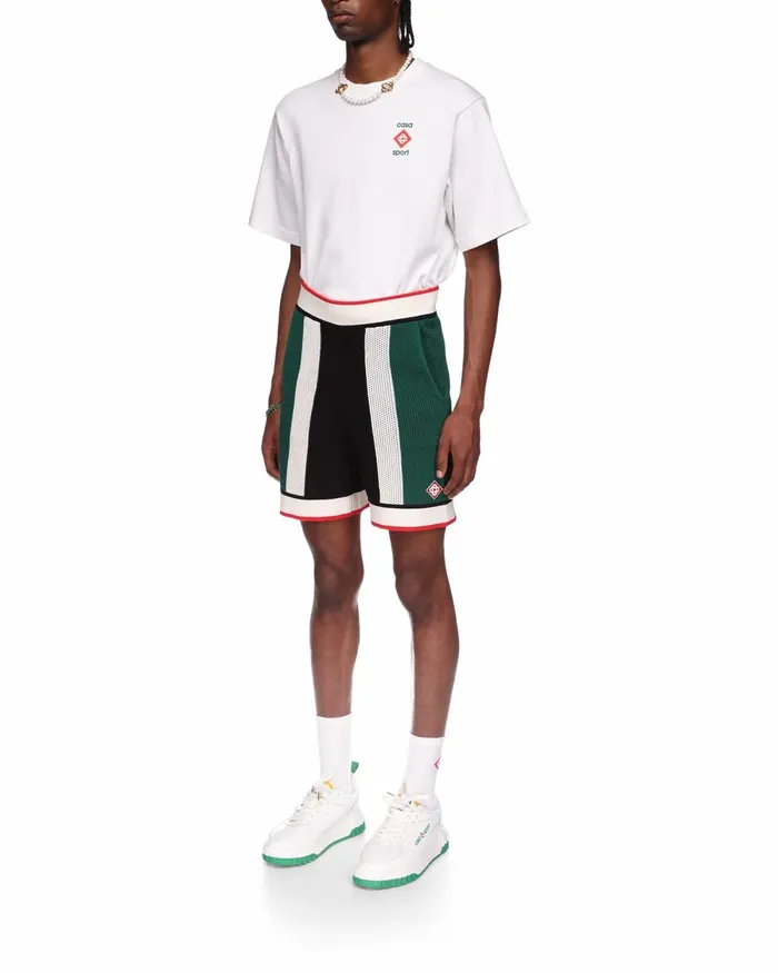 Casablanca Paris Knitwear Striped Mesh Shorts 8211 Men Casablanca Paris Knitwear Striped Mesh Shorts 8211 Men