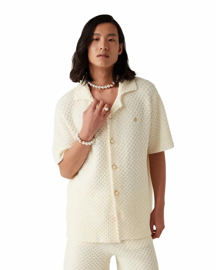 Casablanca Paris Knitwear Textured Knitted Shirt 8211 Men