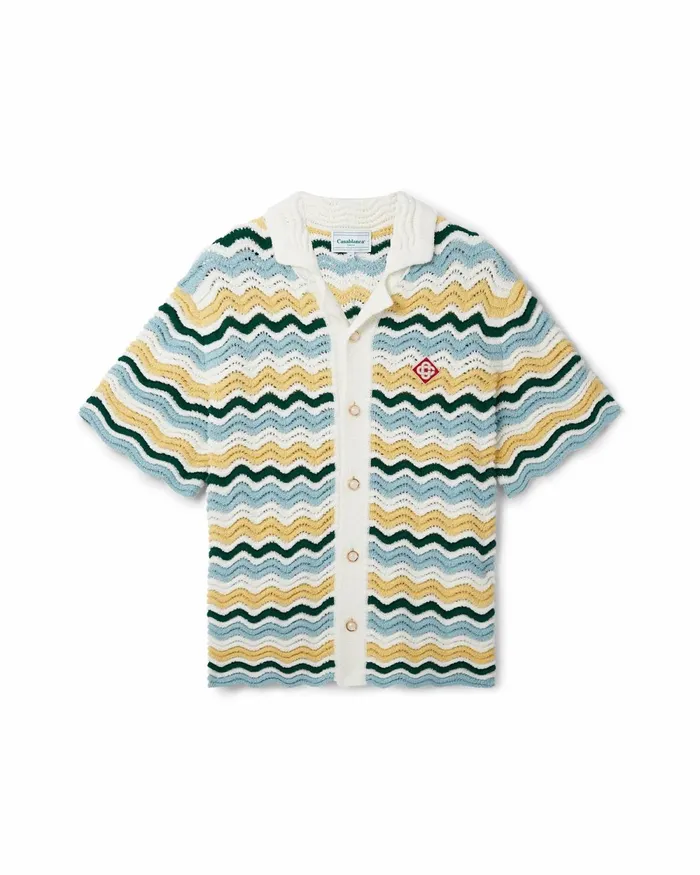 Casablanca Paris Knitwear Wavy Boucle Shirt 8211 Men