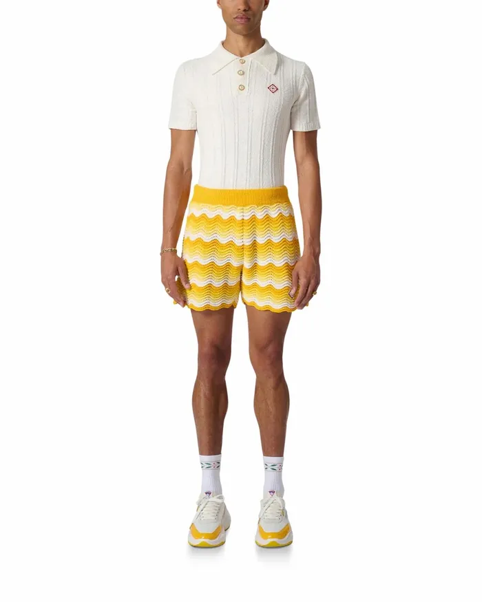 Casablanca Paris Knitwear Wavy Gradient Crochet Shorts 8211 Men Casablanca Paris Knitwear Wavy Gradient Crochet Shorts 8211 Men