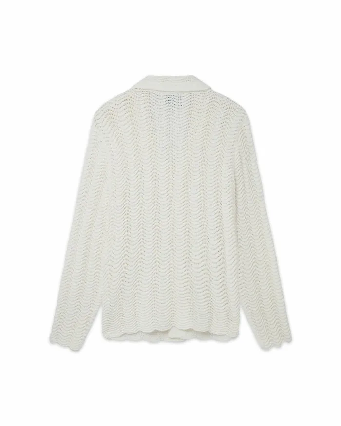 Casablanca Paris Knitwear Wavy Gradient Long Sleeve Crochet Shirt 8211 Men Casablanca Paris Knitwear Wavy Gradient Long Sleeve Crochet Shirt 8211 Men