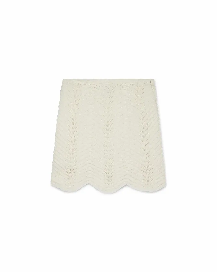 Casablanca Paris Knitwear White Wavy Crochet Skirt 8211 Women