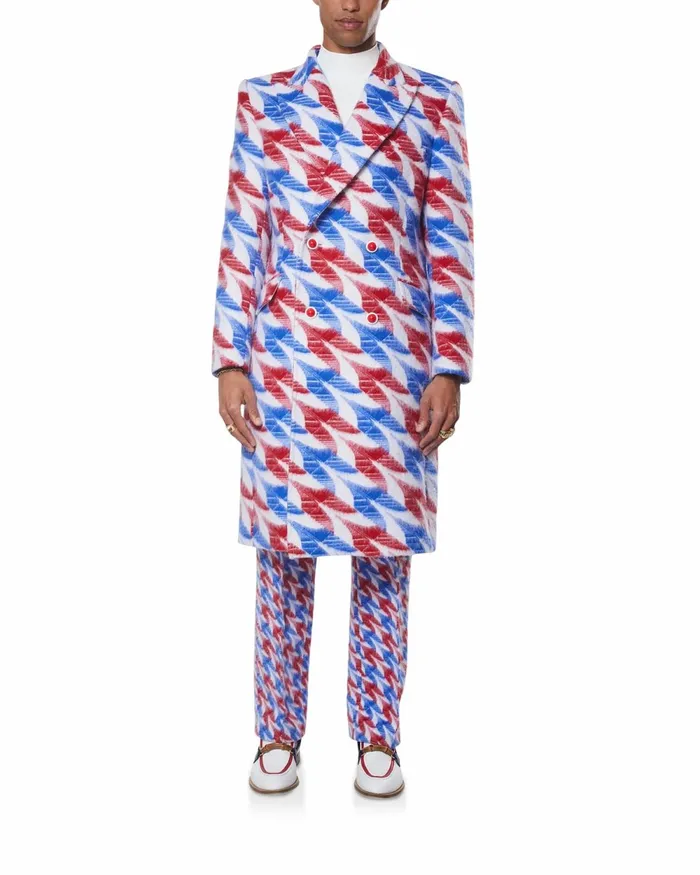 Casablanca Paris Outerwear Aviation Houndstooth Brushed Jacquard Jacket 8211 Men