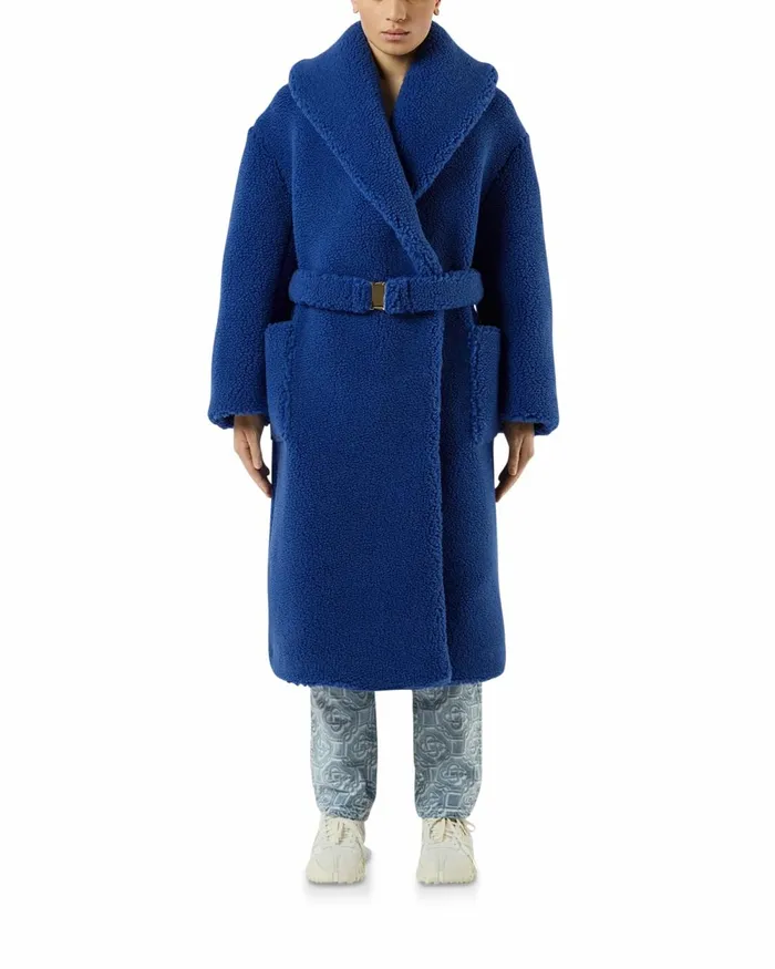 Casablanca Paris Outerwear Blue Faux Shearling Coat 8211 Men Casablanca Paris Outerwear Blue Faux Shearling Coat 8211 Men