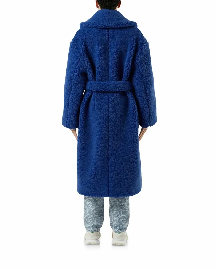 Casablanca Paris Outerwear Blue Faux Shearling Coat 8211 Men Casablanca Paris Outerwear Blue Faux Shearling Coat 8211 Men