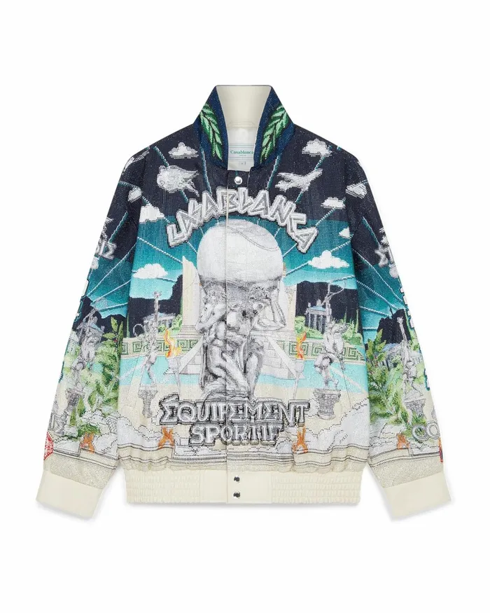 Casablanca Paris Outerwear Le Temple Du Sport Leather Crystal Bomber Jacket 8211 Men Casablanca Paris Outerwear Le Temple Du Sport Leather Crystal Bomber Jacket 8211 Men