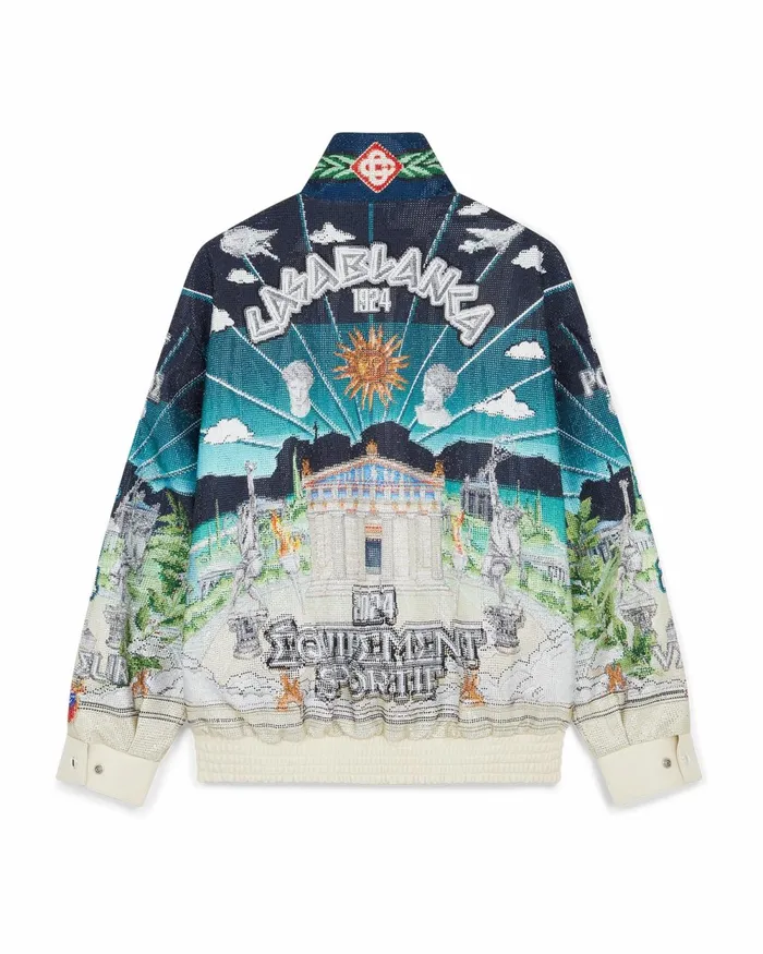 Casablanca Paris Outerwear Le Temple Du Sport Leather Crystal Bomber Jacket 8211 Men