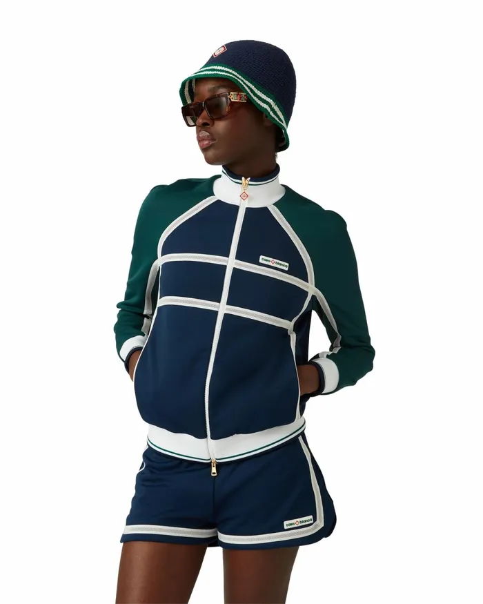 Casablanca Paris Outerwear Mesh Tape Track Jacket 8211 Women