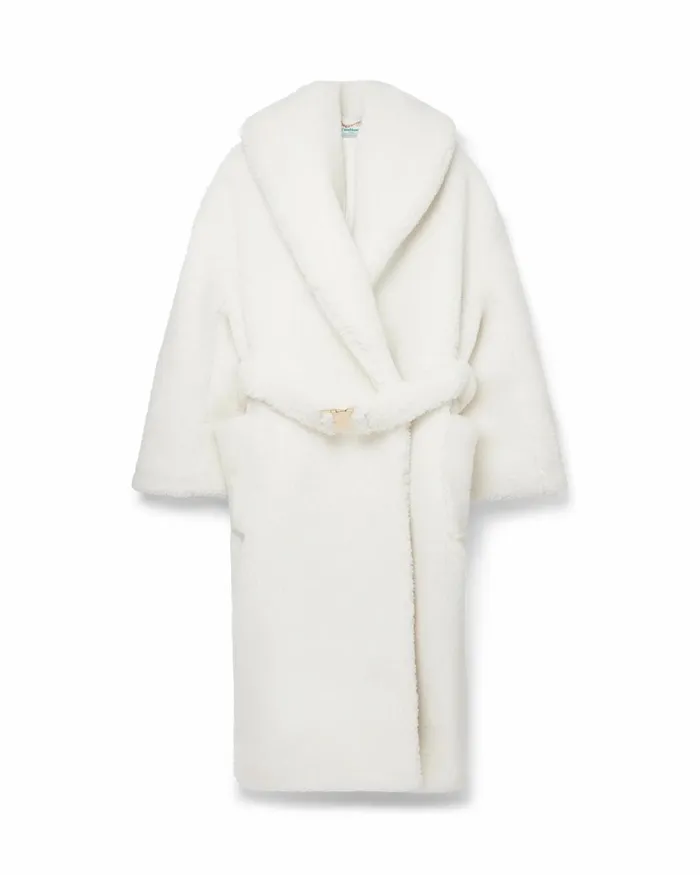 Casablanca Paris Outerwear OffWhite Recycled Polyester Shearling Robe 8211 Women Casablanca Paris Outerwear OffWhite Recycled Polyester Shearling Robe 8211 Women
