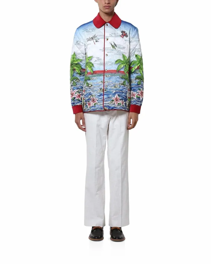 Casablanca Paris Outerwear Ping Pong Club Sunrise Quilted Jacket 8211 Men
