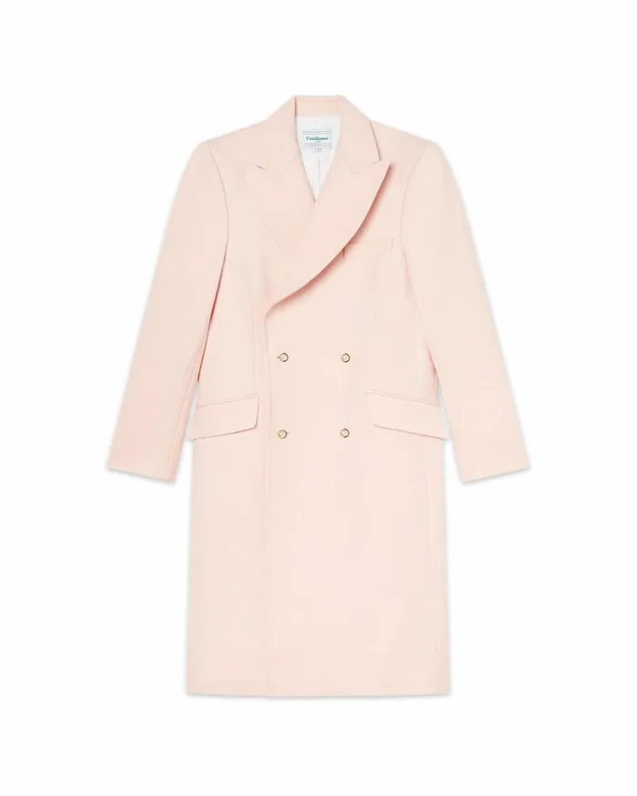 Casablanca Paris Outerwear Pink Nativa Wool Double Breasted Overcoat 8211 Men