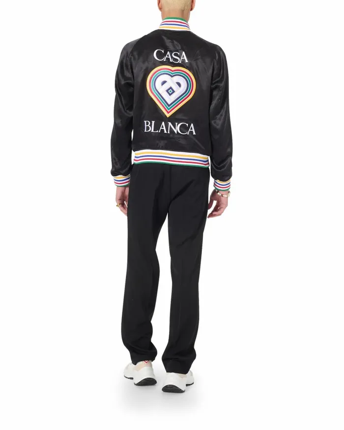 Casablanca Paris Outerwear Souvenir Silk Jacket 8211 MenWomen Casablanca Paris Outerwear Souvenir Silk Jacket 8211 MenWomen