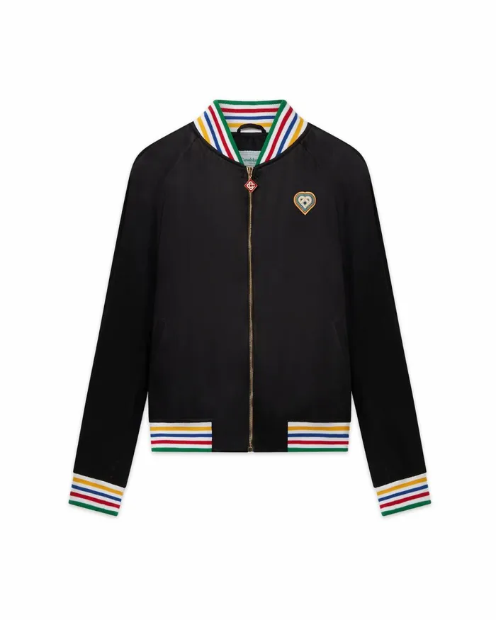 Casablanca Paris Outerwear Souvenir Silk Jacket 8211 MenWomen Casablanca Paris Outerwear Souvenir Silk Jacket 8211 MenWomen