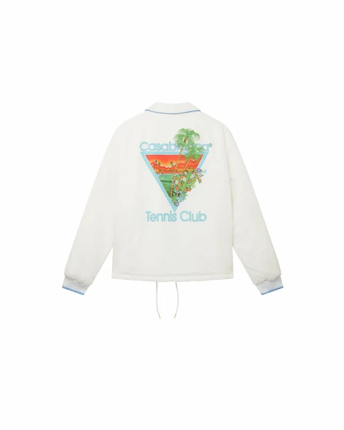 Casablanca Paris Outerwear Tennis Club Icon Blue Coach Jacket 8211 Men Casablanca Paris Outerwear Tennis Club Icon Blue Coach Jacket 8211 Men