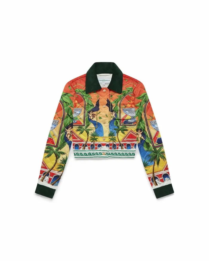 Casablanca Paris Outerwear Triomphe D039Orange Quilted Cropped Jacket 8211 Women Casablanca Paris Outerwear Triomphe D039Orange Quilted Cropped Jacket 8211 Women