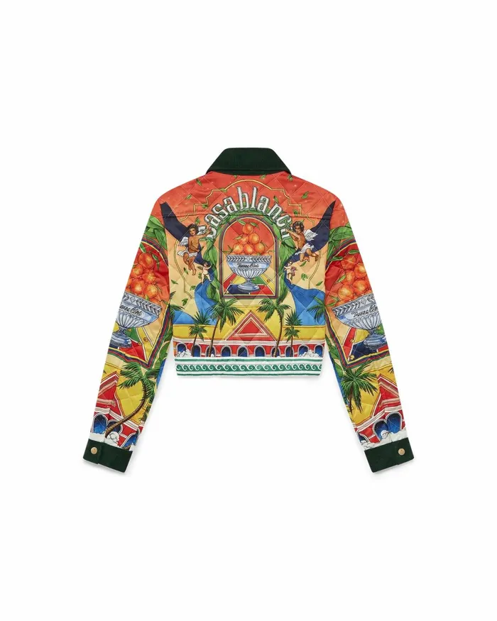 Casablanca Paris Outerwear Triomphe D039Orange Quilted Cropped Jacket 8211 Women Casablanca Paris Outerwear Triomphe D039Orange Quilted Cropped Jacket 8211 Women