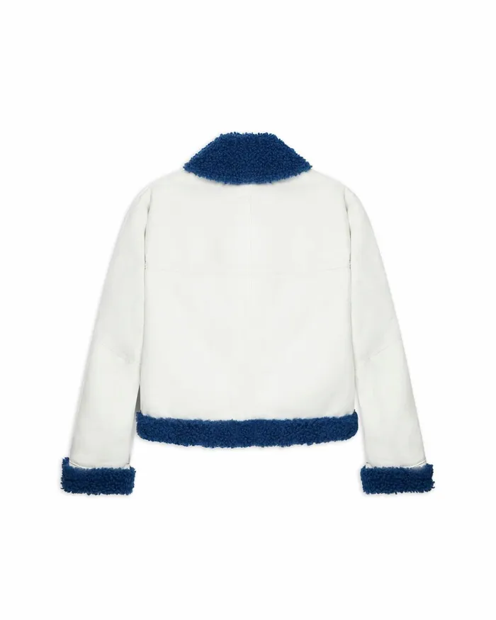 Casablanca Paris Outerwear White and Blue Aviator Jacket 8211 Men