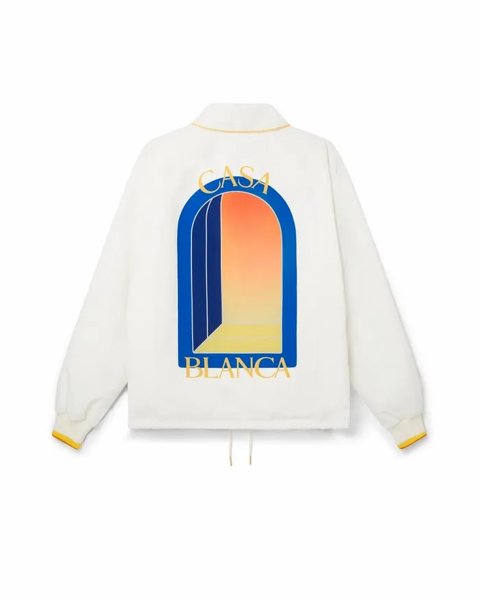 Casablanca Paris Outerwear White L039Arche De Jour Coach Jacket 8211 Men