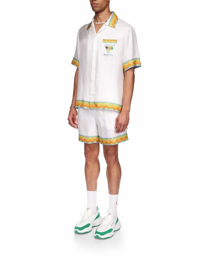Casablanca Paris Shirts Afro Cubism Tennis Club Silk Shirt 8211 MenWomen Casablanca Paris Shirts Afro Cubism Tennis Club Silk Shirt 8211 MenWomen