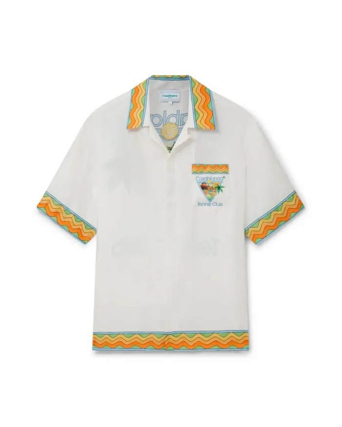 Casablanca Paris Shirts Afro Cubism Tennis Club Silk Shirt 8211 MenWomen Casablanca Paris Shirts Afro Cubism Tennis Club Silk Shirt 8211 MenWomen